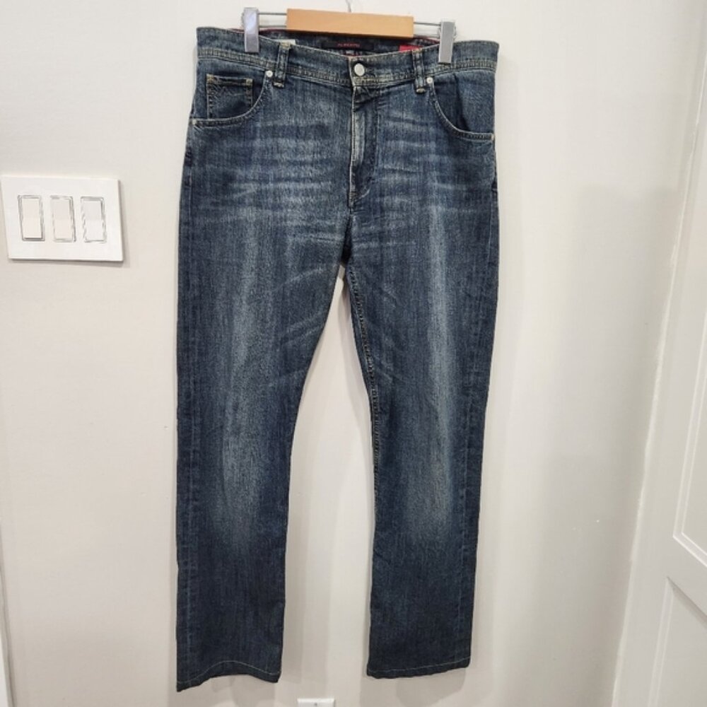 ALBERTO Jeans T400 Blue Stone Modern Fit Soft Wear Denim 34x36 Actual 34X31